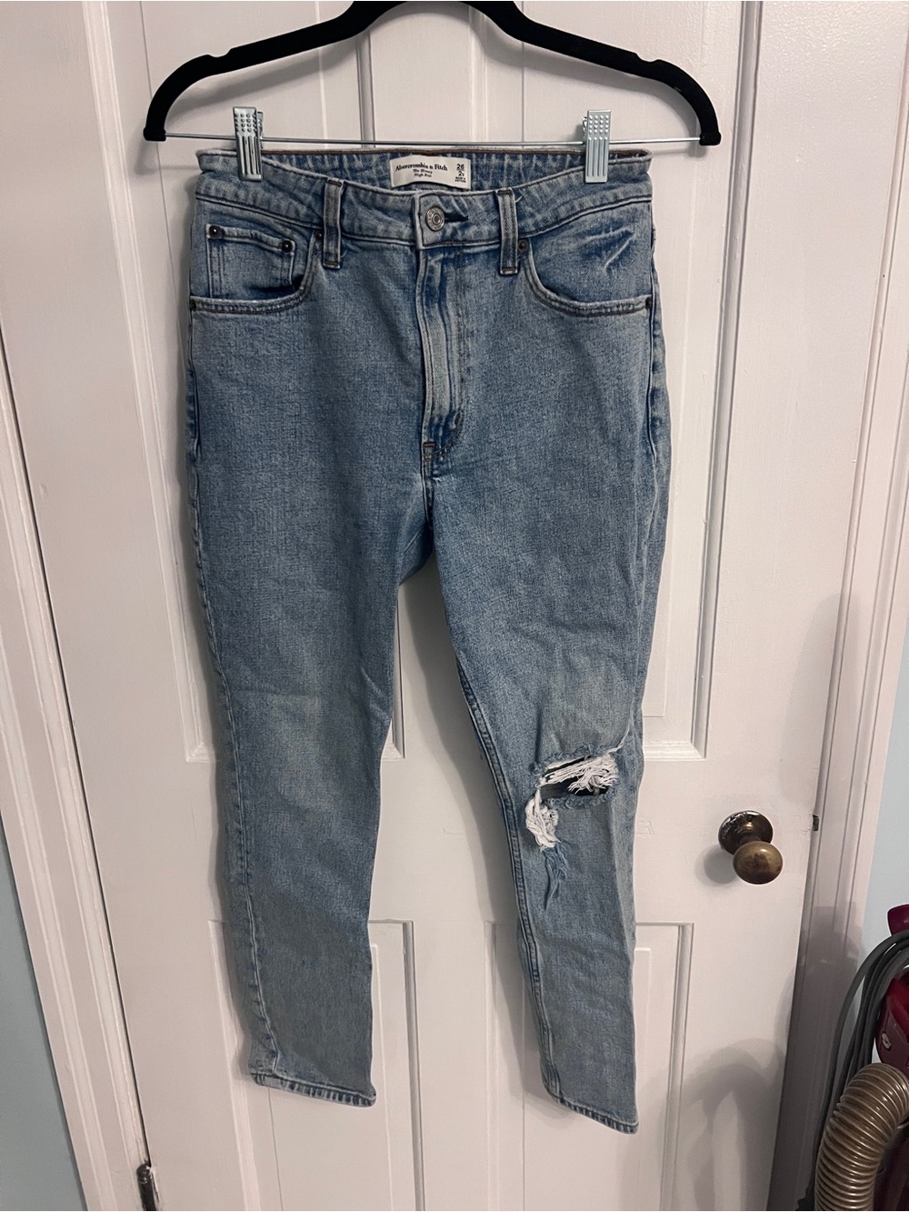 Abercrombie & Fitch Light Blue Distressed Skinny Jeans